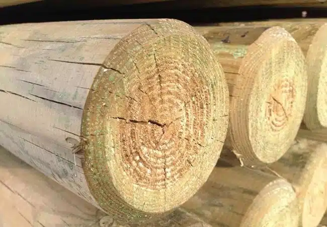 poste de madera tratada sin punta