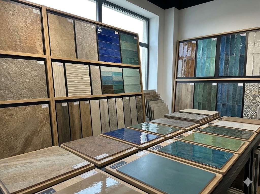 Instalación de azulejos modernos en cuarto de baño con herramientas profesionales