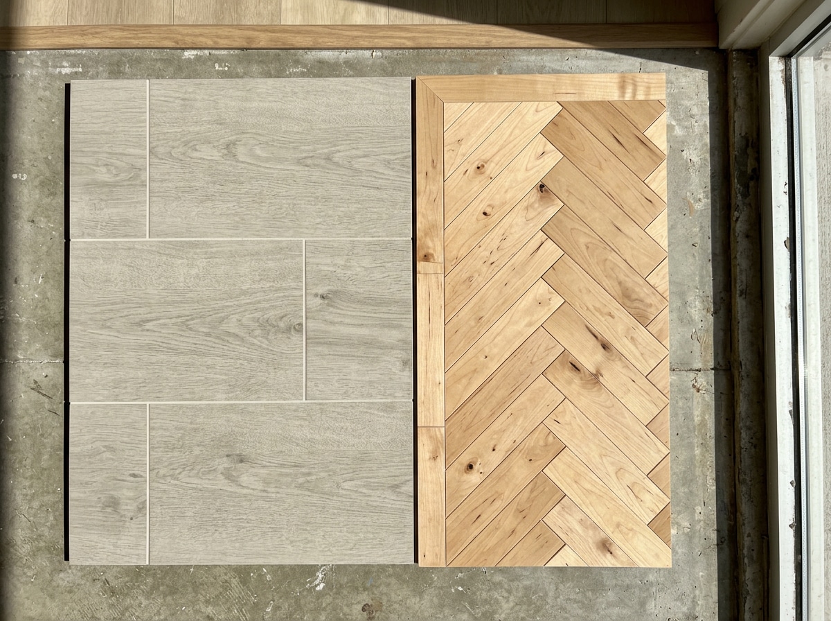 Comparativa entre suelo porcelánico imitación madera y parqué natural