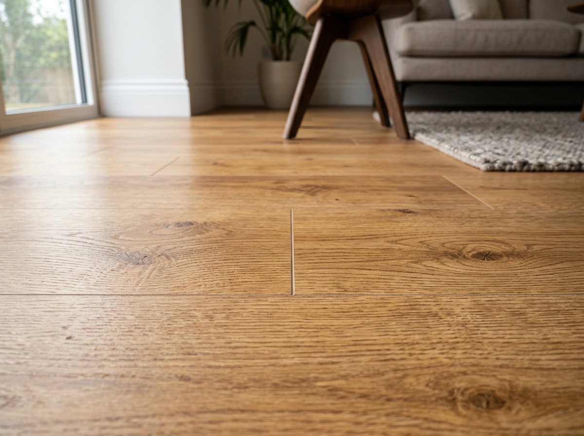 detalle de porcelánico imitación madera con veta natural