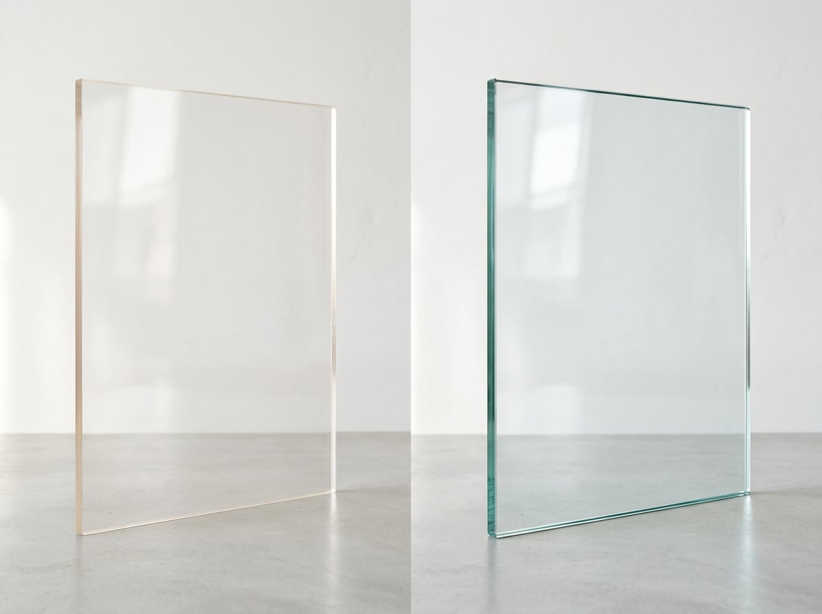 Comparativa entre una placa de metacrilato transparente y vidrio para elegir el material más adecuado