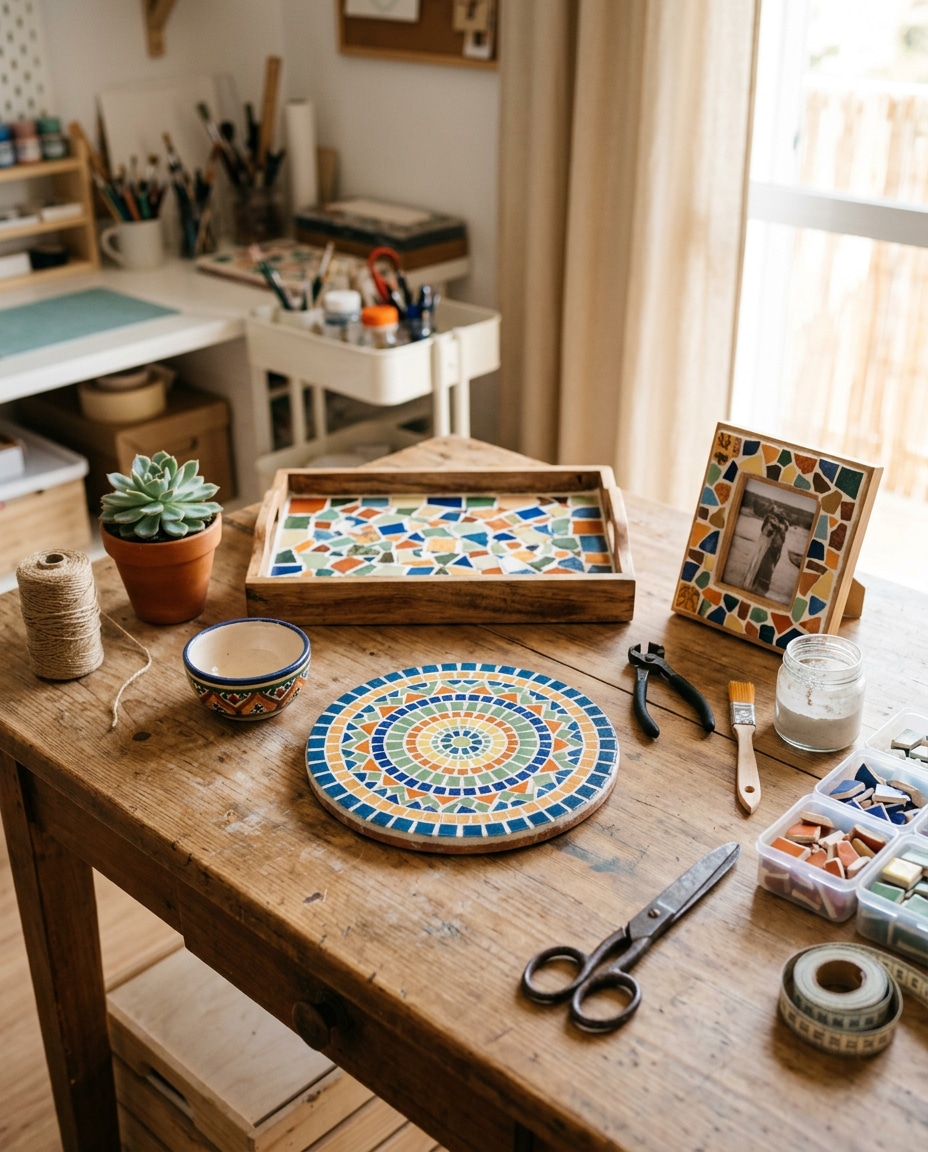 Manualidades con azulejos sobrantes y pedacería de losetas