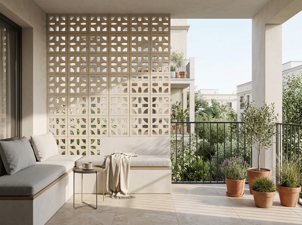 Celosía lateral para ganar privacidad en una terraza pequeña